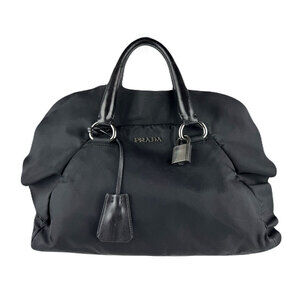 Prada Tessuto Ruffle Bauletto bag nero black